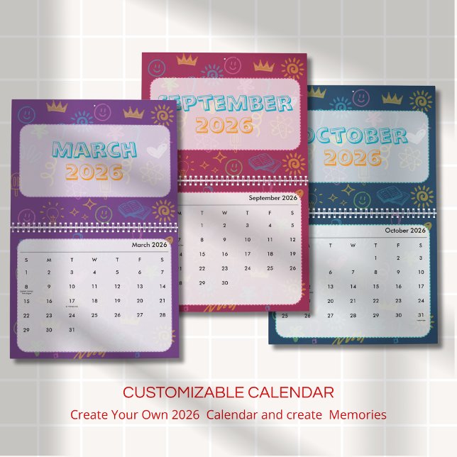 Cute Bright Doodle 2026 Calendar (Creator Uploaded)