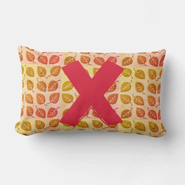 Cute Bright Fall Leaves Pattern Pillow (Front)