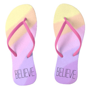 cute bright neon brushstrokes unicorn colours thongs