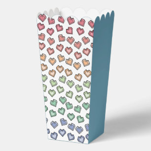 Cute Bright Pastel Rainbow Gemstone Heart pattern Favour Box