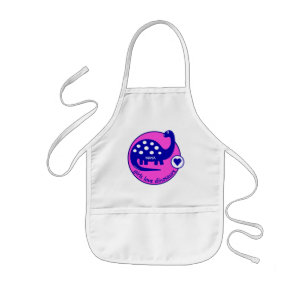 CUTE BRIGHT PINK GIRL DINOSAUR   CUSTOMIZABLE DINO KIDS APRON