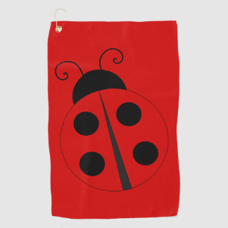 Cute Bright Red Sporty Lady Bug Golf Towel