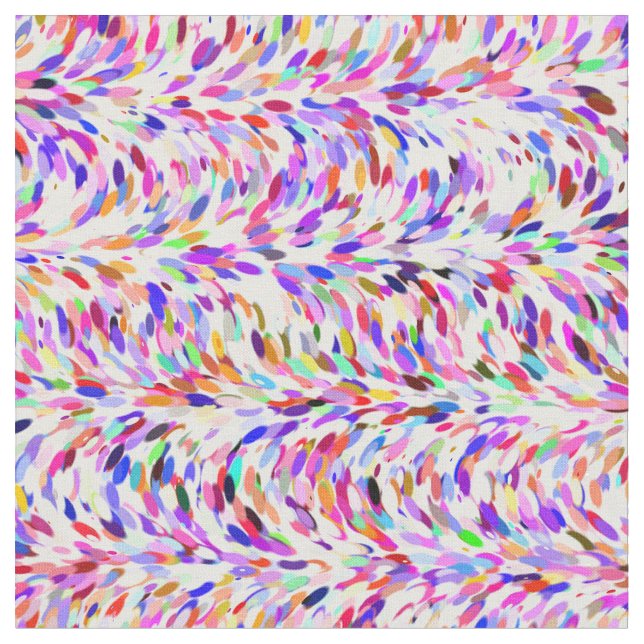 Cute Bright Summer Colours Paint Splatter Pattern Fabric (Close Up)