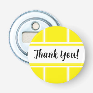 Cute Bright Yellow and White Thank You Bottle Opener