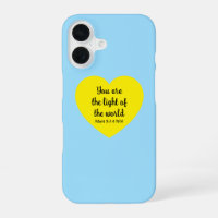 Cute Bright Yellow Heart Light of the World Blue