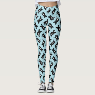Cute brindle Frenchie in black & white digital art Leggings