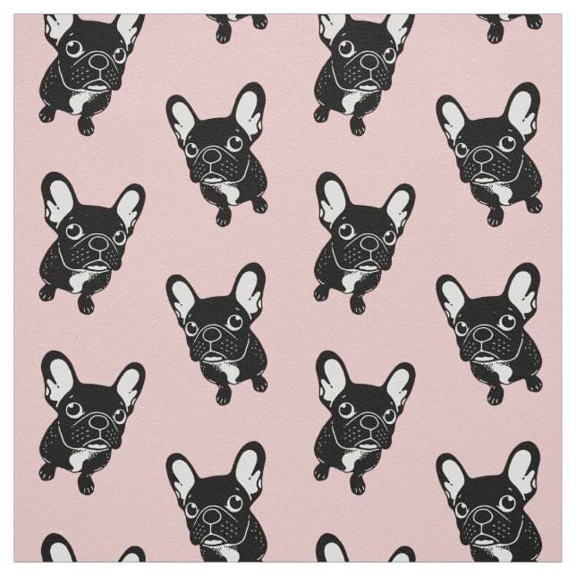 Cute brindle Frenchie is a dreamer Fabric (Swatch)