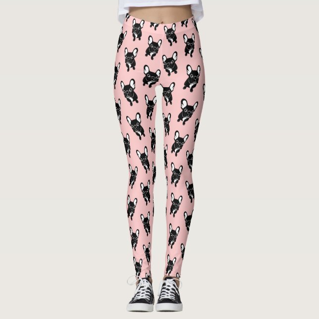 Cute brindle Frenchie is a dreamer Leggings (Front)