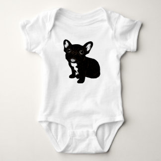 Cute Brindle Frenchie Puppy Baby Bodysuit