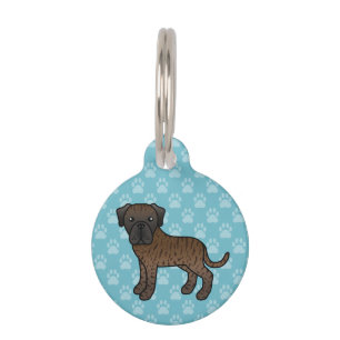 Cute Brindle Old English Mastiff And Custom Info Pet Tag