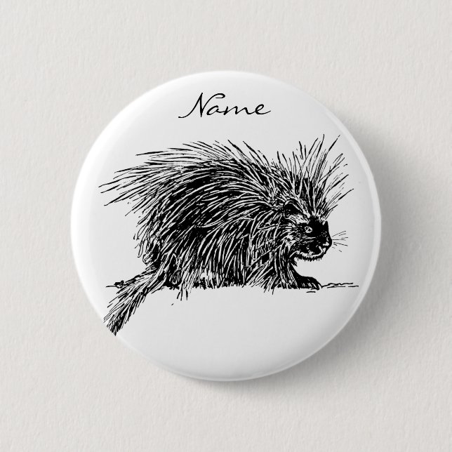 Cute Bristly Hedgehog Thunder_Cove 6 Cm Round Badge (Front)
