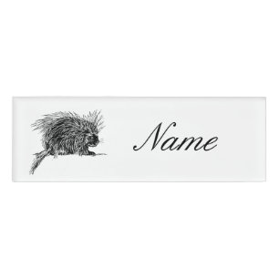 Cute Bristly Hedgehog Thunder_Cove Name Tag