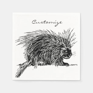 Cute Bristly Hedgehog Thunder_Cove Napkin