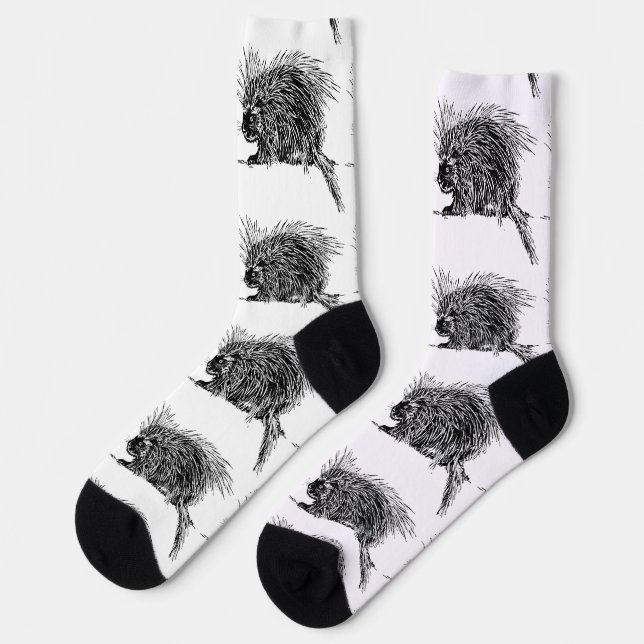 Cute Bristly Hedgehog Thunder_Cove Socks (Left)