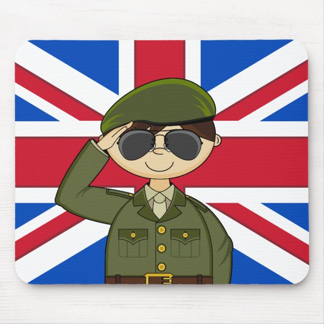 Cute British Army Soldier Mousepad (Front)