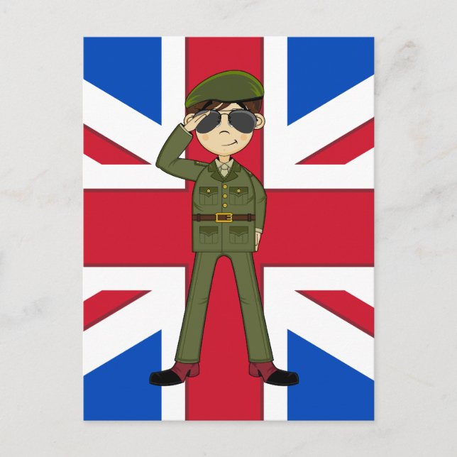 Cute British Army Soldier Postcard (Front)