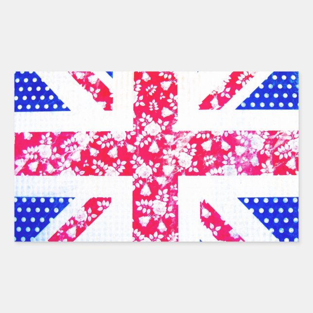 Cute British Flag Rectangular Sticker (Front)