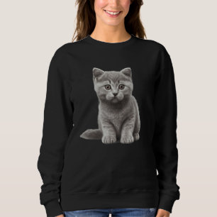 Cute British Shorthair Cat  Kitten Sweatshirt