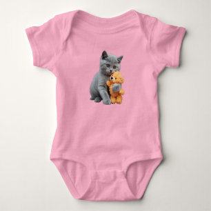 Cute British Shorthair Teddy Baby Bodysuit
