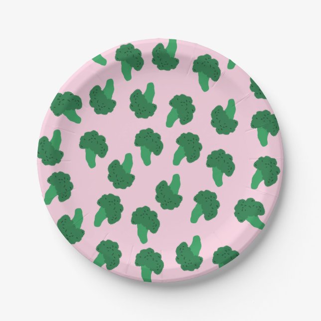 Cute Broccoli Paper Plates (Front)
