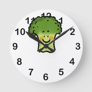 cute broccoli round clock