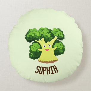 Cute broccoli round cushion