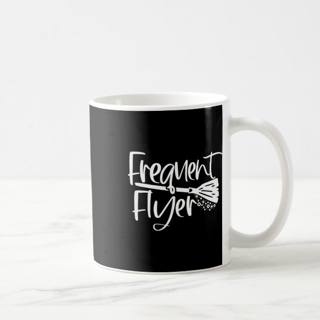Cute Broomstick Frequent Flyer Witch Halloween  Coffee Mug (Right)