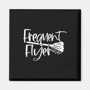 Cute Broomstick Frequent Flyer Witch Halloween Magnet