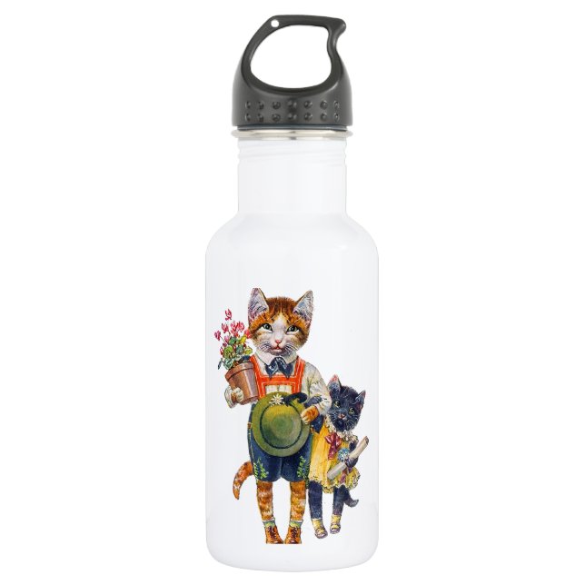 Cute Brother and Sister Kittens Delivering 532 Ml Water Bottle (Front)