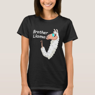 Cute Brother Llama Brother Birthday Alpaca with gl T-Shirt