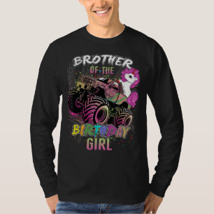 Cute Brother Of A Monster Truck Girl Birthday Girl T-Shirt