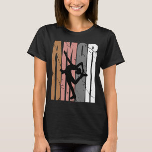 Cute Brown Amor Ice Skating Motivational Girls Tee