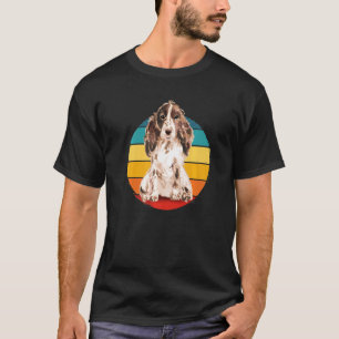Cute Brown And White Cocker Spaniel Pup Retro Colo T-Shirt