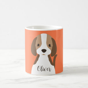 Cute brown and white dog portrait coffee mug