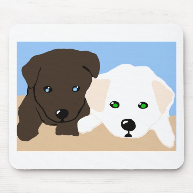 Cute brown and white Labrador puppy art gifts Mouse Pad (Front)