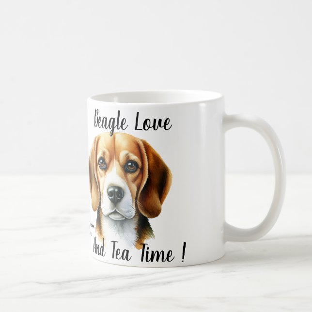 Cute Brown beagle Coffee Mug (Right)