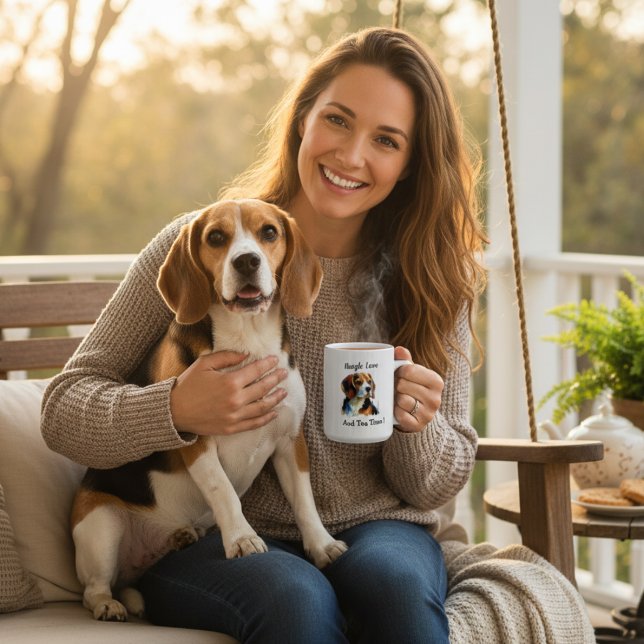 Cute Brown beagle Personalise Coffee Mug (Creator Uploaded)