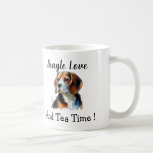 Cute Brown beagle Personalise Coffee Mug