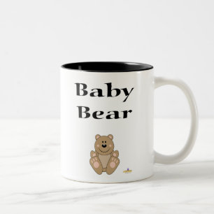 Cute Brown Bear Baby Bear Two-Tone Coffee Mug