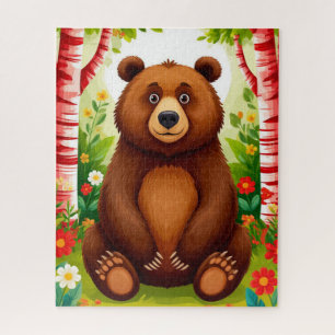 Cute Brown Bear Cartoon Jigsaw Puzzle