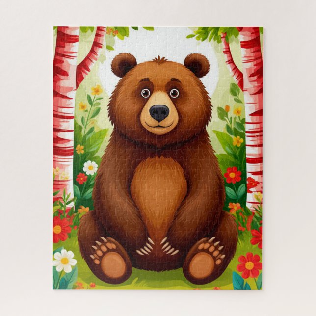 Cute Brown Bear Cartoon Jigsaw Puzzle (Vertical)