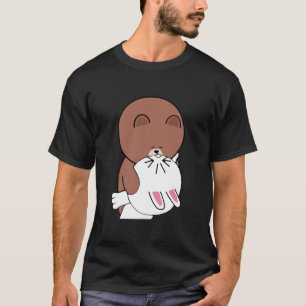 Cute brown bear cony bunny rabbit the kiss Classic T-Shirt