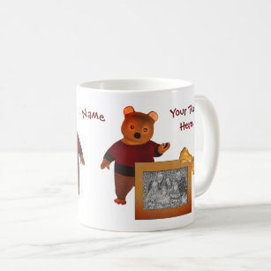 Cute Brown Bear Frame Design Personalised Coffee Mug
