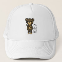 Cute Brown Bear Holding a Yellow Flower