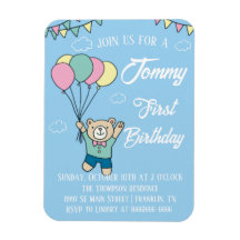 Cute Brown Bear Hot Air Balloon Boy Birthday