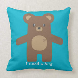 Cute Brown Bear Hug Cushion