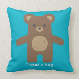 Cute Brown Bear Hug Cushion