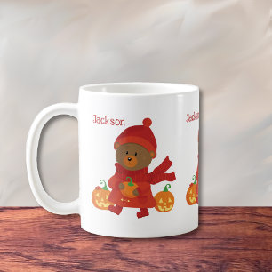 Cute Brown Bear Kid Autumn Mug