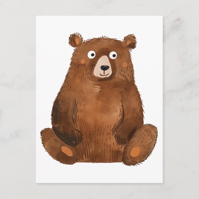 Cute brown bear postcard (Front)