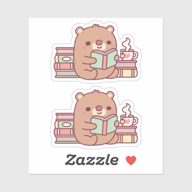 Cute Brown Bear Reading A Book (Sheet)